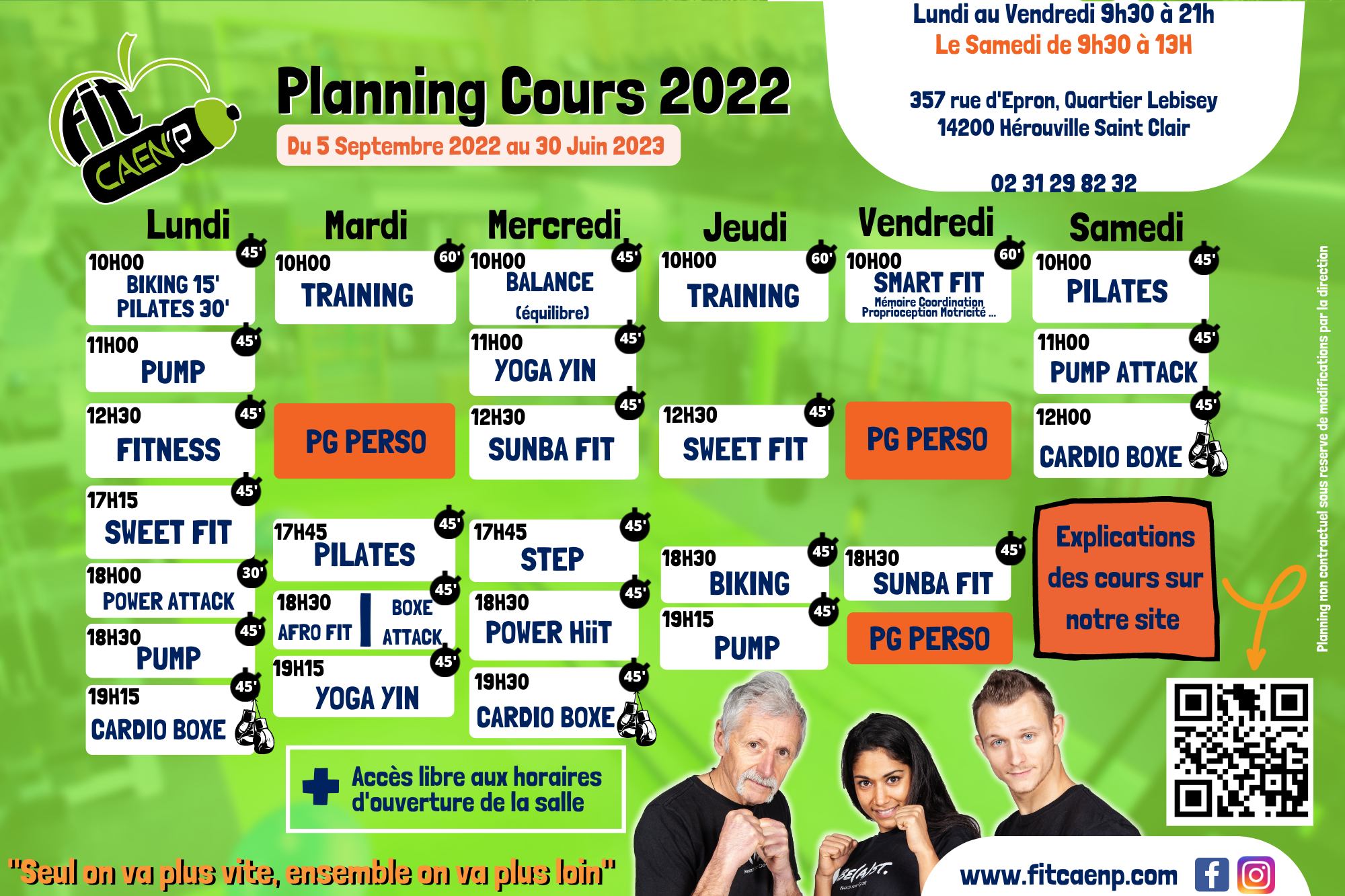 Planning Fit Caen'p 2022-2023